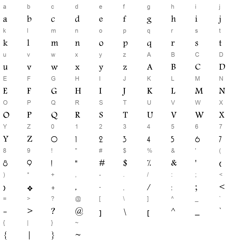 Ah moharram bold Regular Character Map