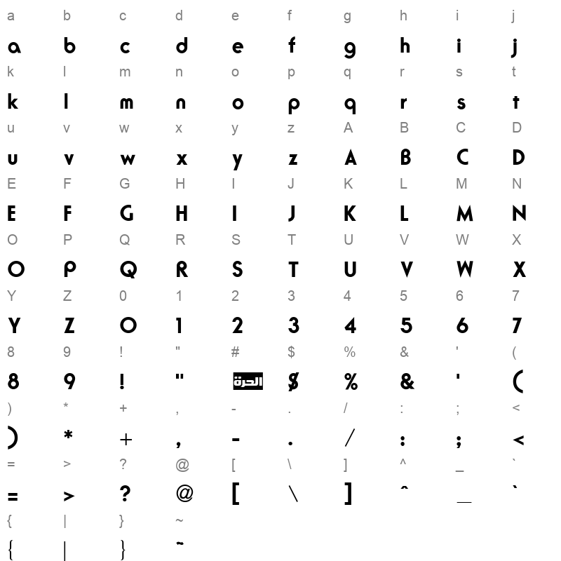 Alhurra Character Map