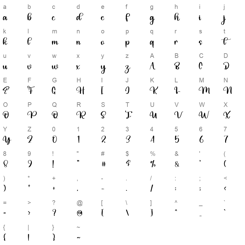Rustic Character Map