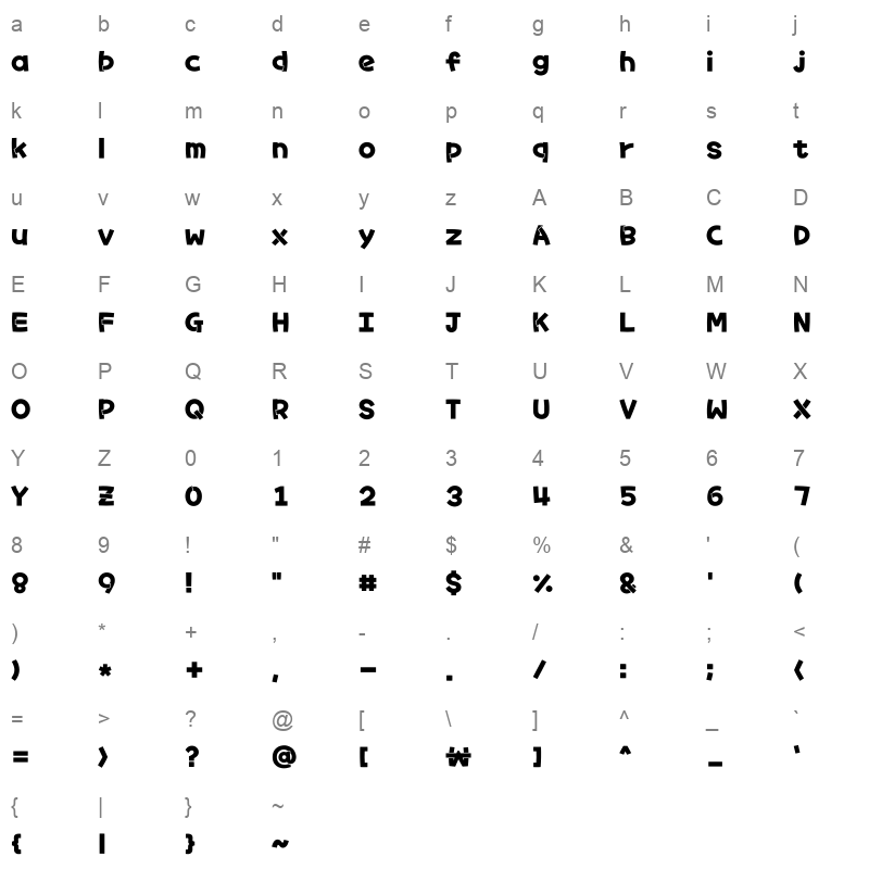 Typo Sherlock M Character Map