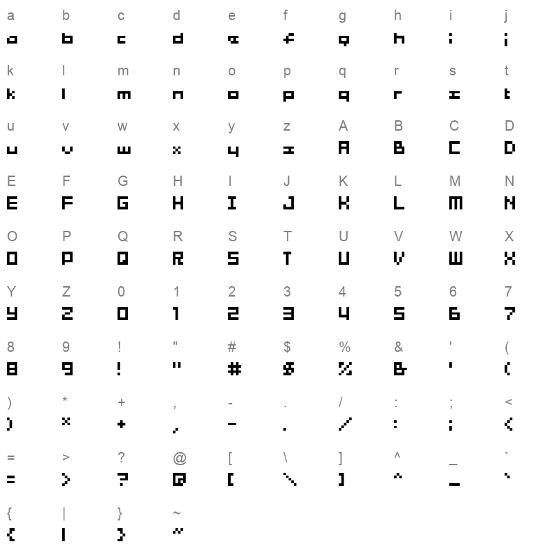 04b 03b Character Map
