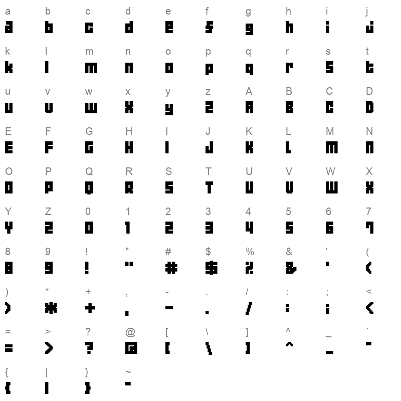 04b 19 Character Map