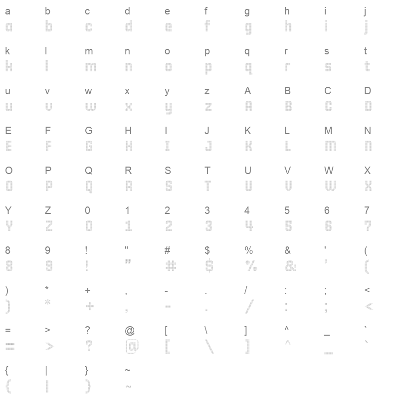 10Pixel Thin Character Map