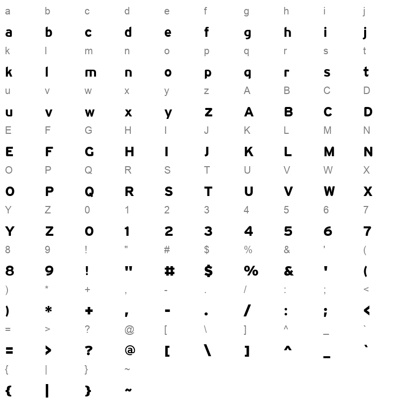 21 Alhadari Bold nenwi7B Character Map