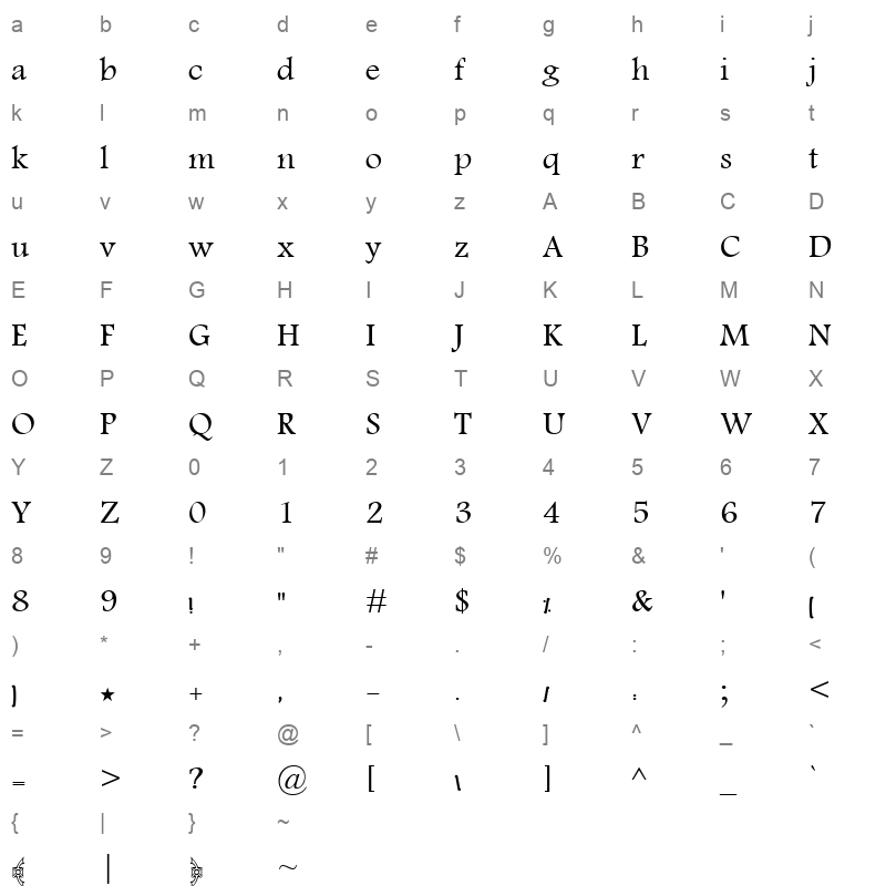 31 Character Map