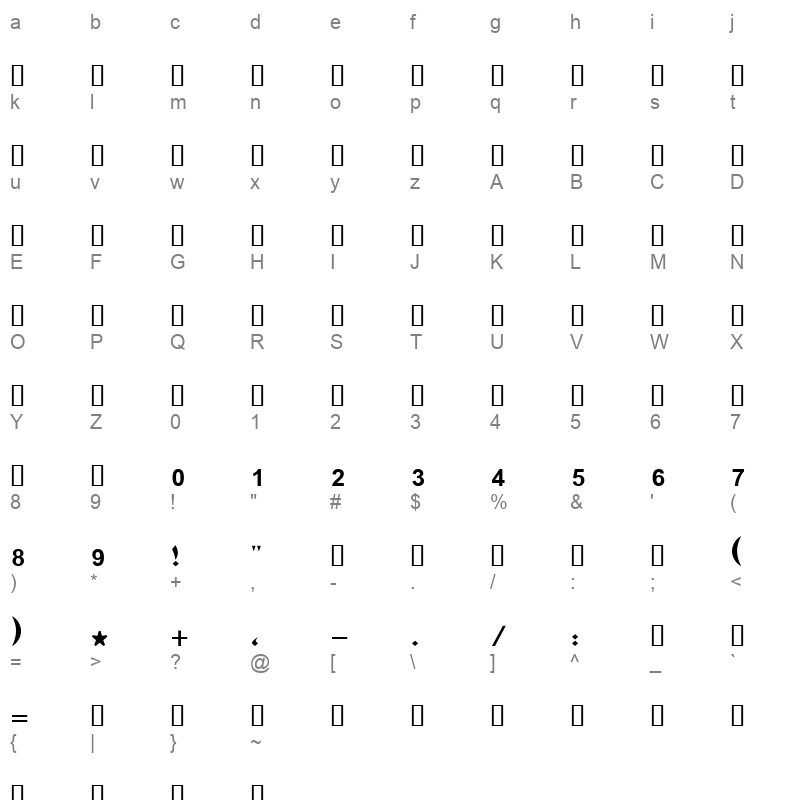 43 Character Map