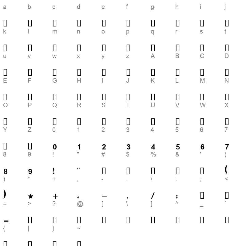 44 Character Map