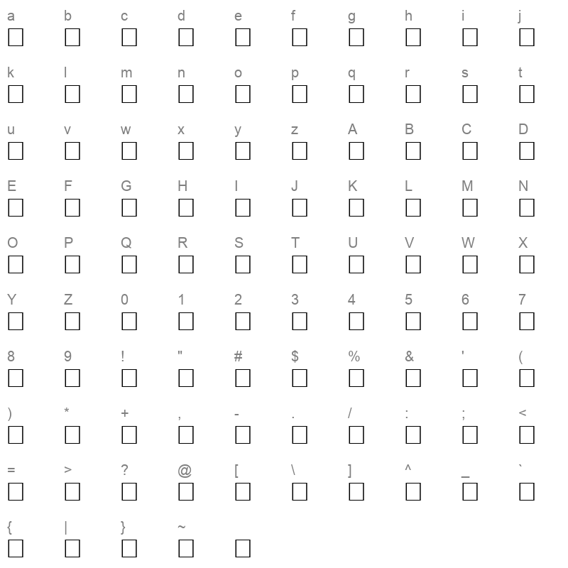 51SHSIR Character Map
