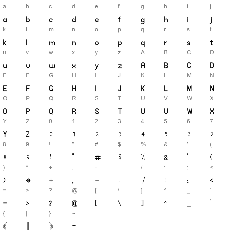 AA Sameer Almas Regular Character Map