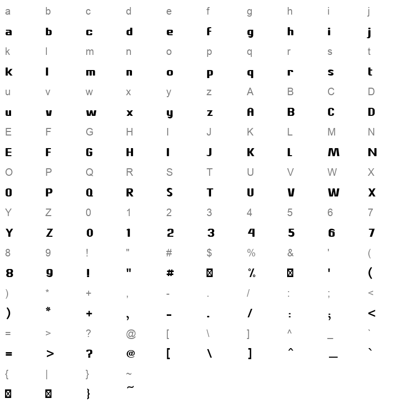 Abdo.Fonts Abdo.Misr.Black Character Map