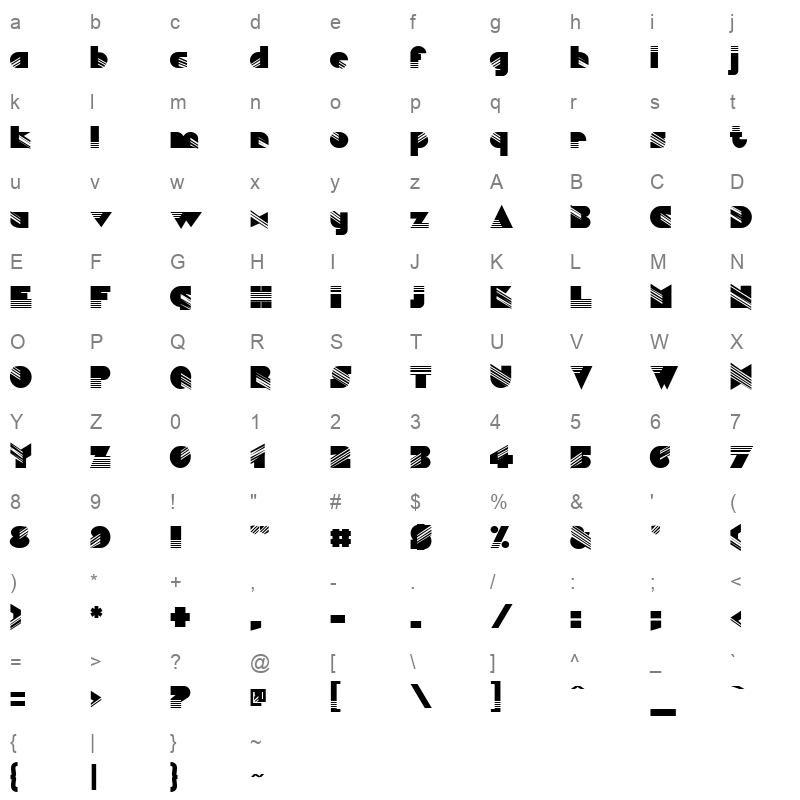 abracadabra Character Map