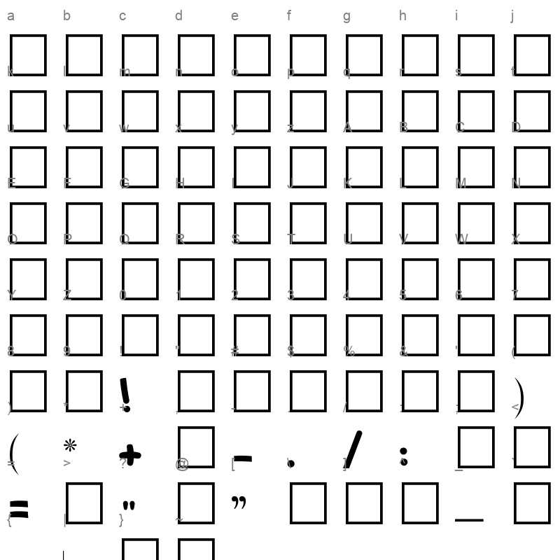 Abuhmeda Free Regular Character Map