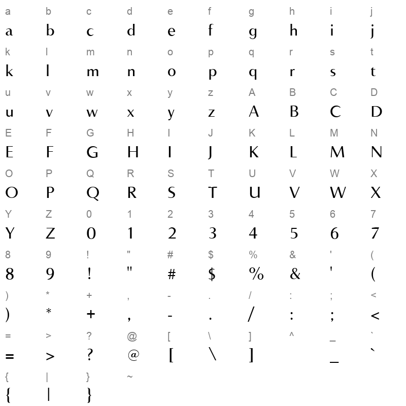 accent graphic medium Character Map