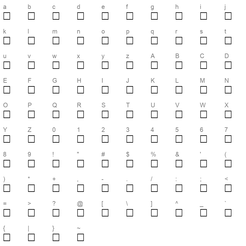 AclGanpatiSymbolsEx Normal Character Map