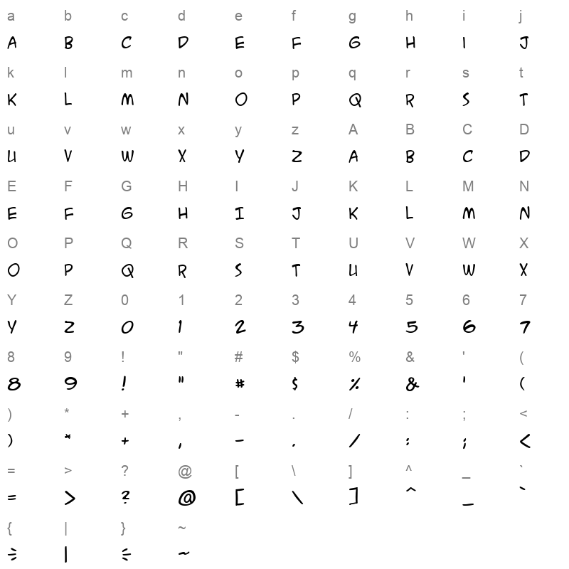 acme secret agent bb Character Map