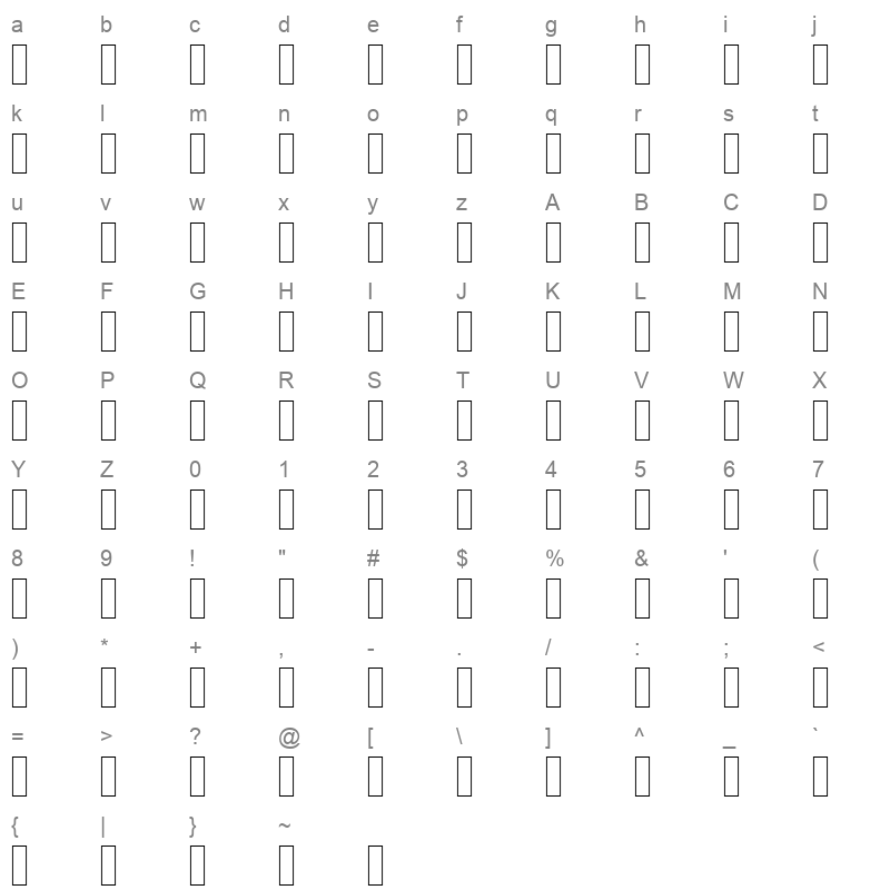 ACS Fayrouz Bold Regular Character Map