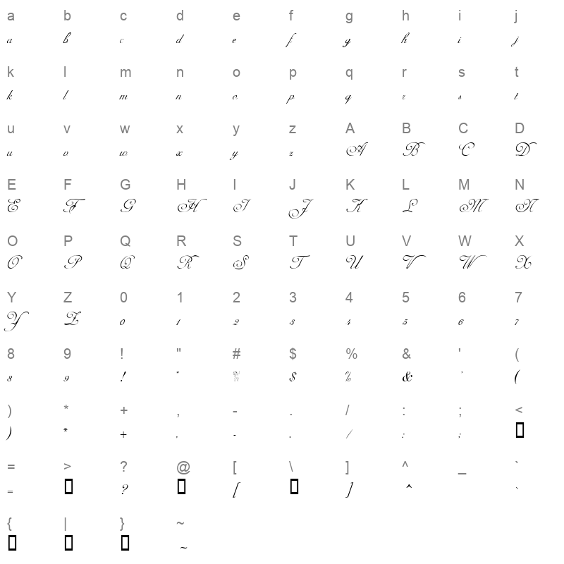 adine kirnberg regular Character Map