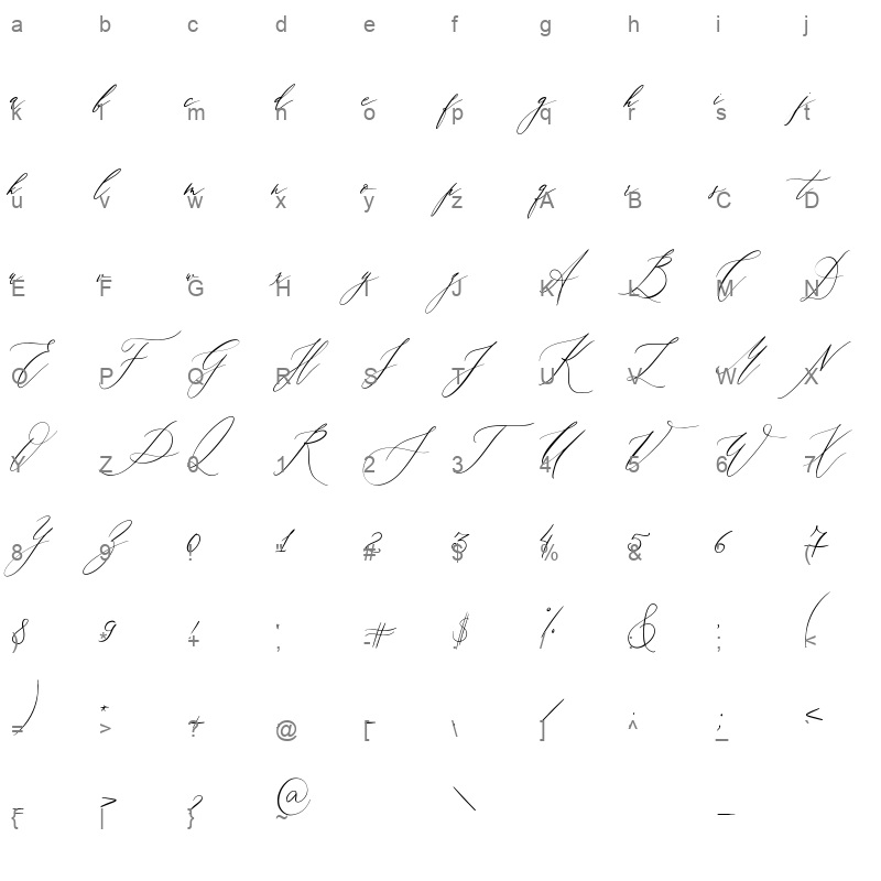 adora bouton regular Character Map