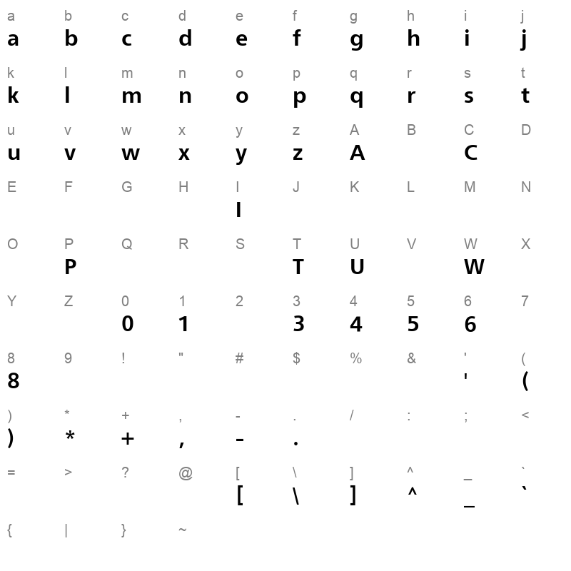 adora pro regular bold Character Map