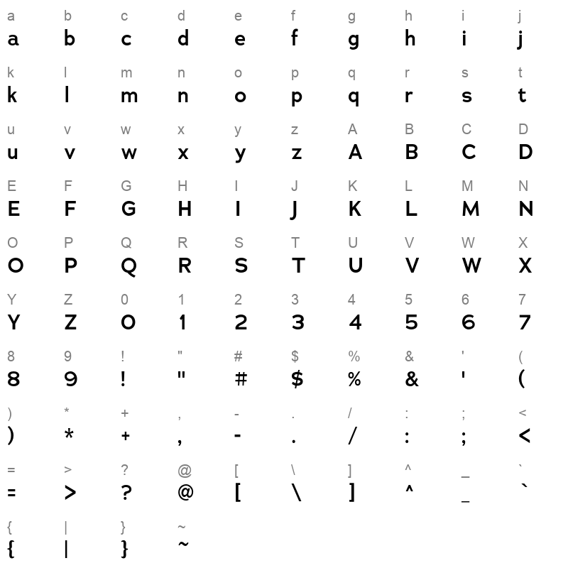 adrianna demibold Character Map