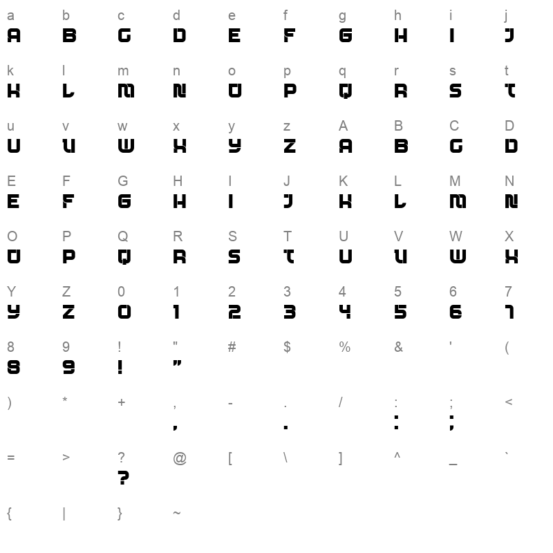 advantage font family Character Map