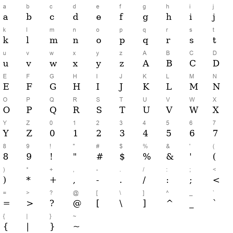 ae AlBattar Regular Character Map