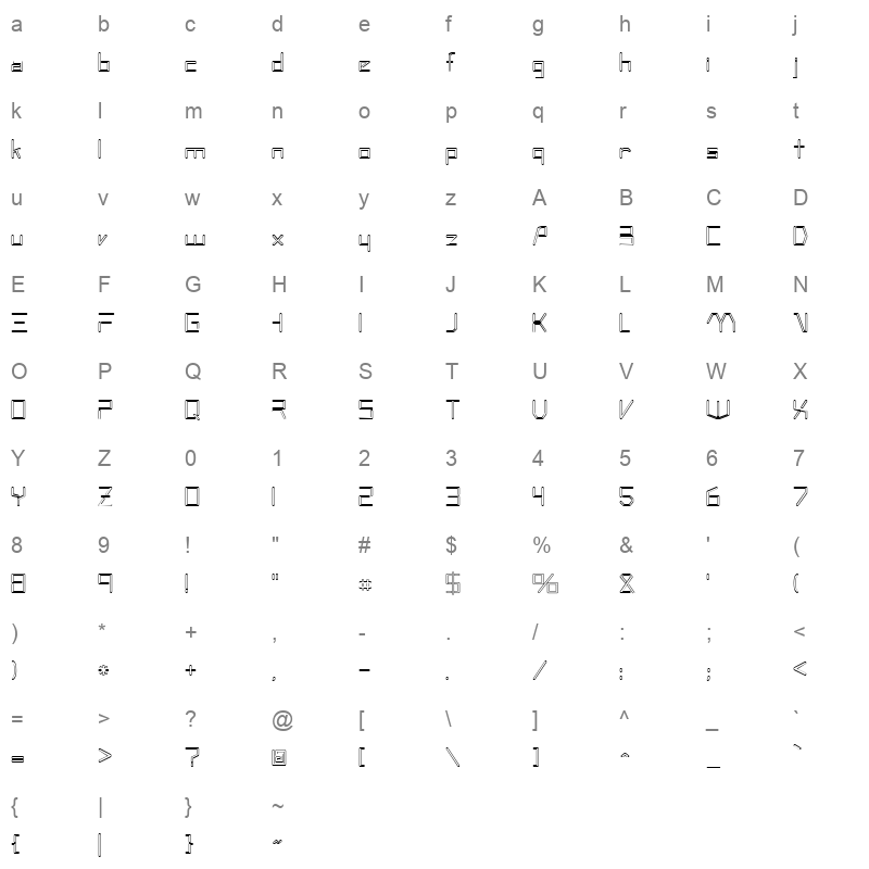aeroflot open Character Map