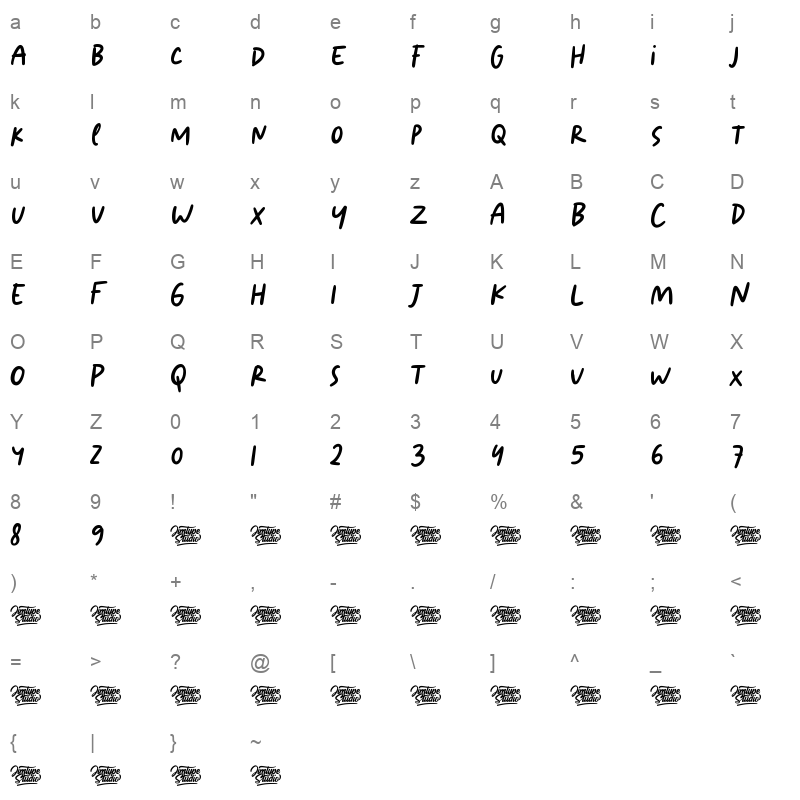 Aesthetic Sage Regular Character Map