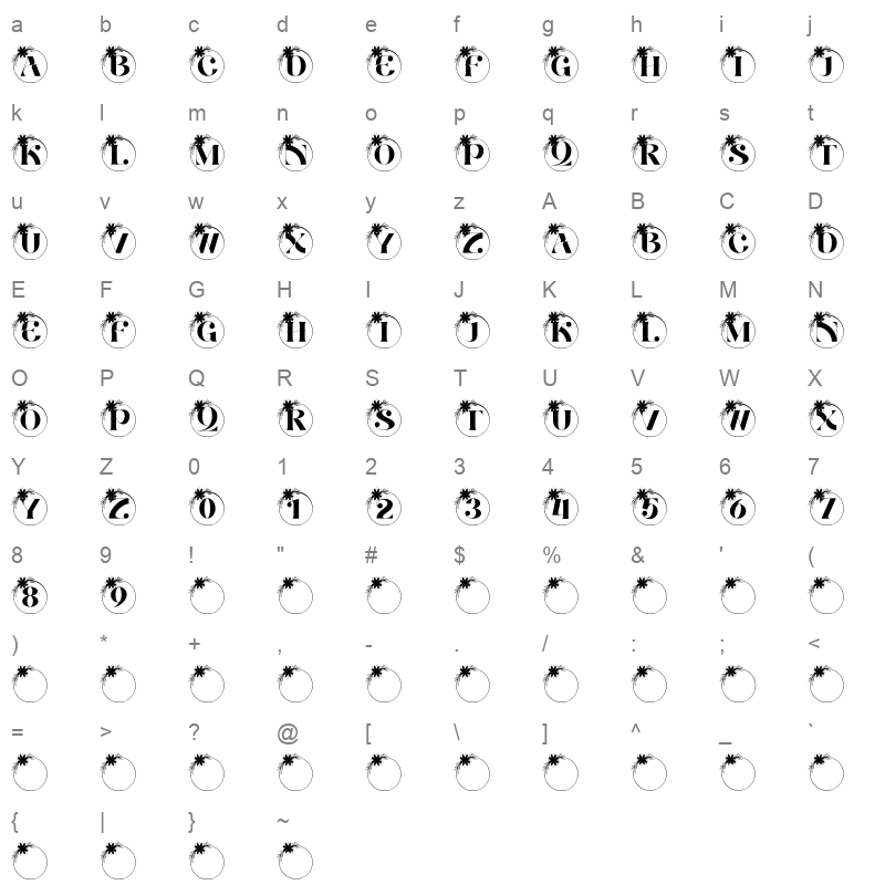 aether monogram Character Map