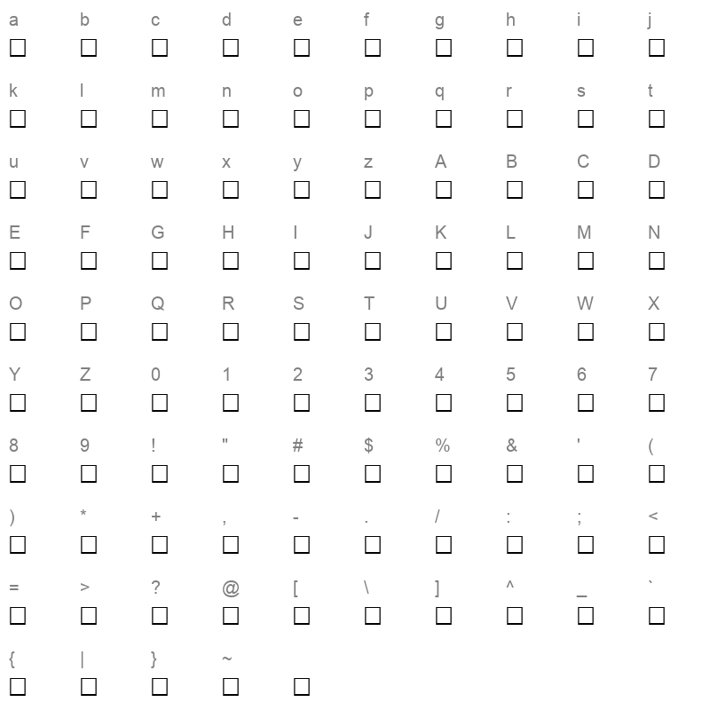 AF Abha Normal Character Map