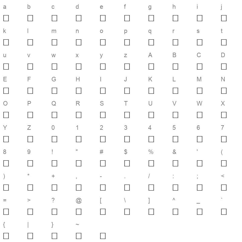 AF Jizan Normal Character Map