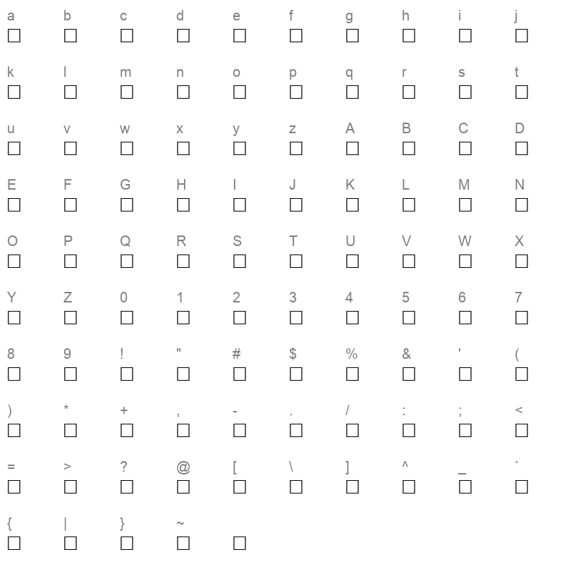 AF Najed Normal Traditional Character Map