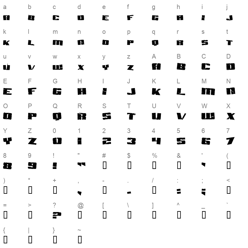 aftershock debris Character Map