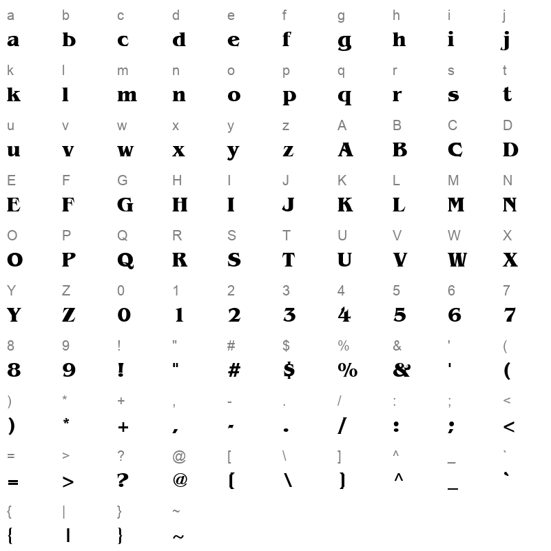 ag bengaly bold Character Map