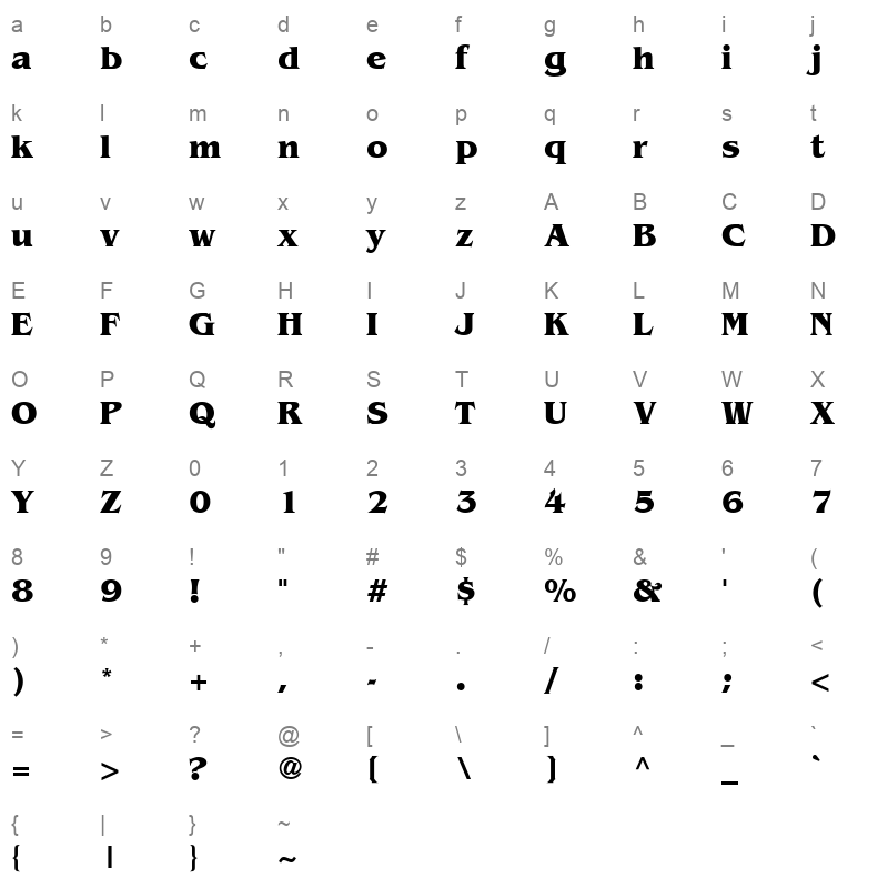 ag benguiat cyrillic bold Character Map