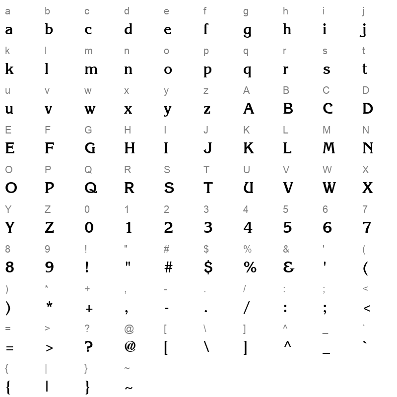 ag kornelia bold Character Map