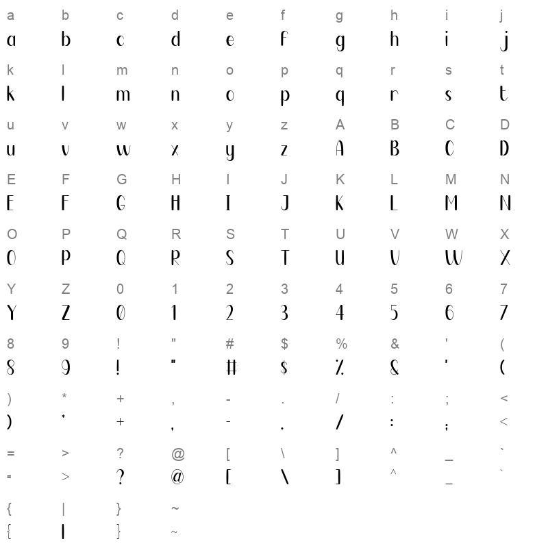agapi mou regular Character Map