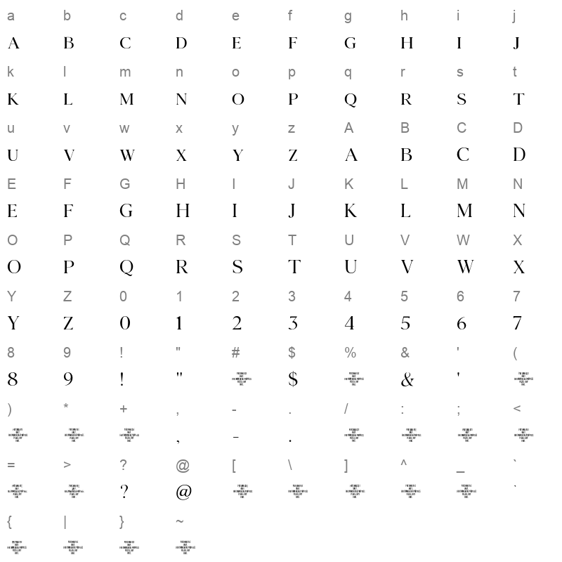 agatho light caps Character Map