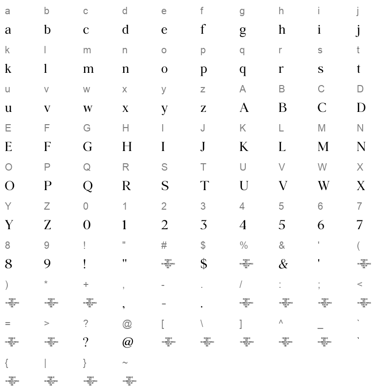 agatho regular Character Map