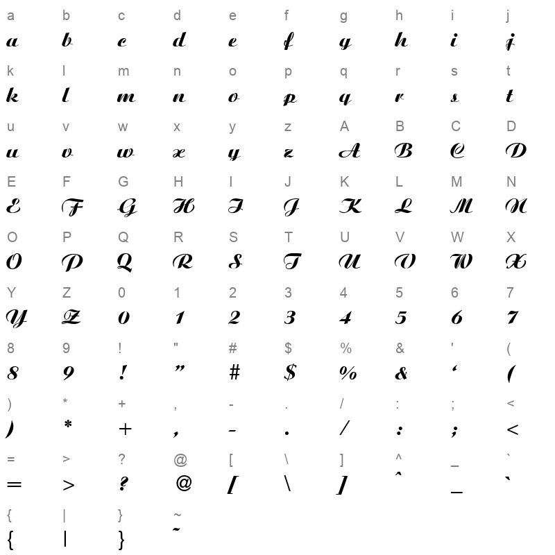 agnes xbold regular Character Map