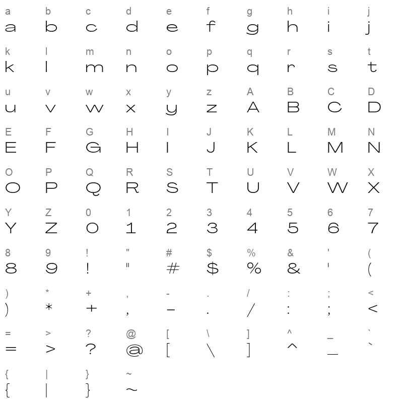 agrandir grand light Character Map