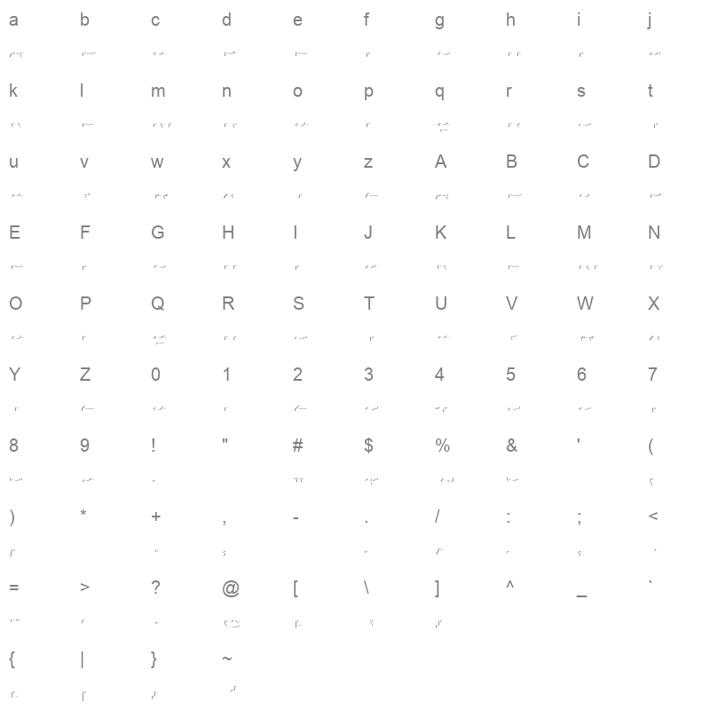 agreloy bold Character Map