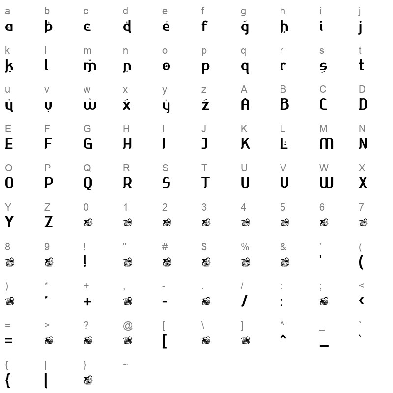 ahmisya Character Map