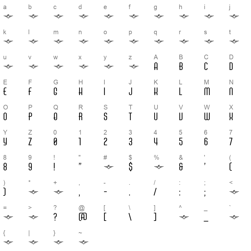 air americana semibold Character Map