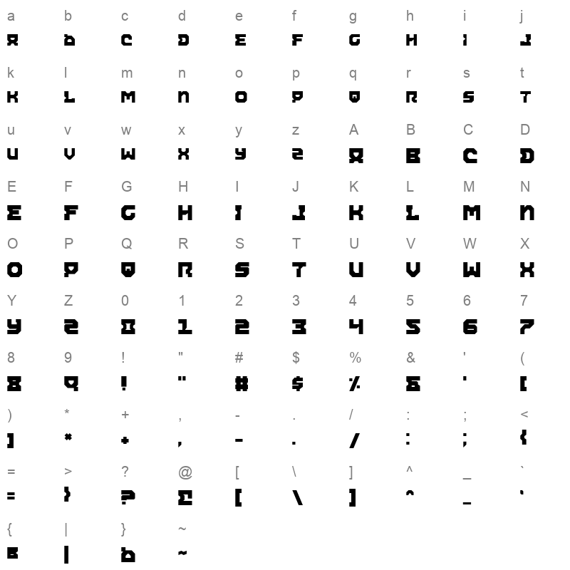 airacobra alternate Character Map