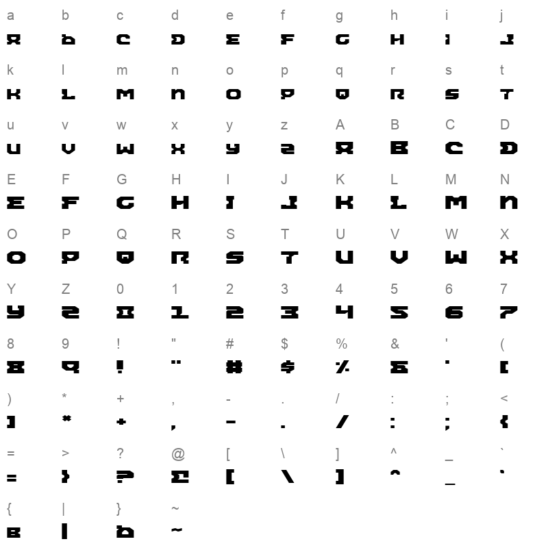 airacobra expanded Character Map