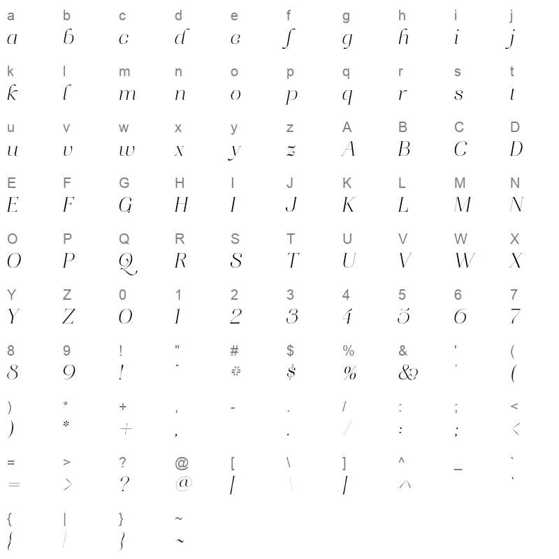 aire bold italic pro Character Map