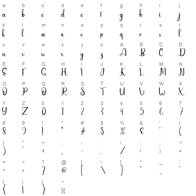 Airline Character Map