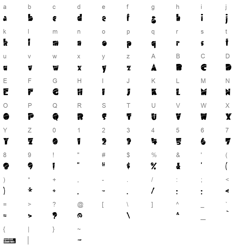 airmole stripe Character Map