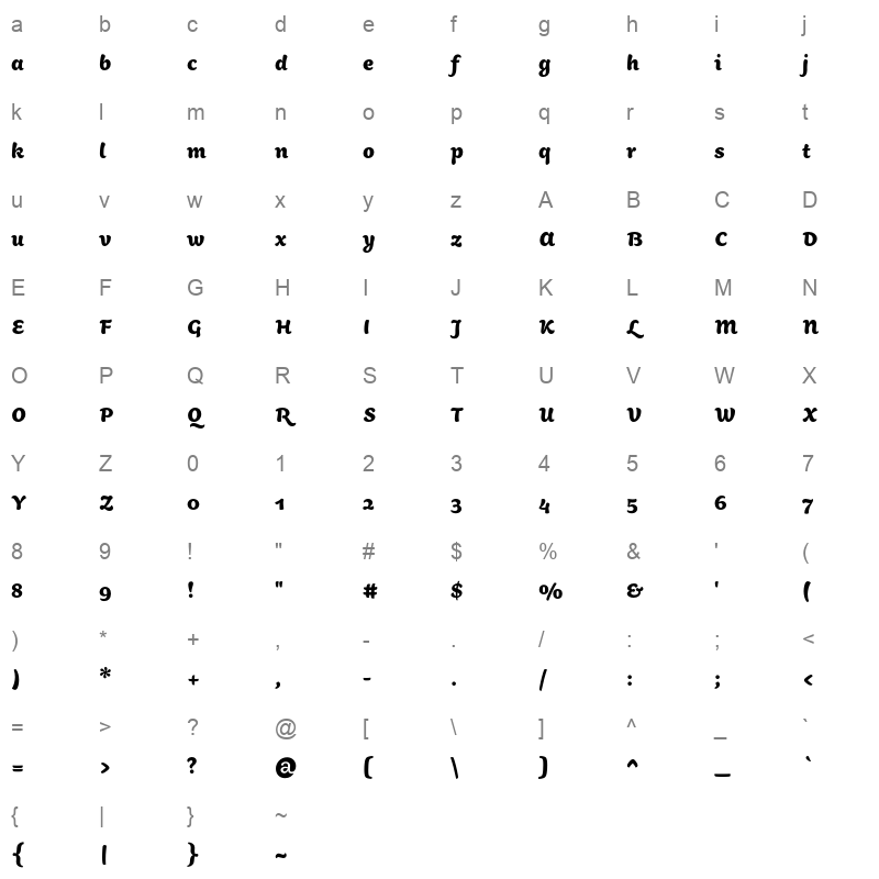 Aisha Arabic Extrabold Character Map